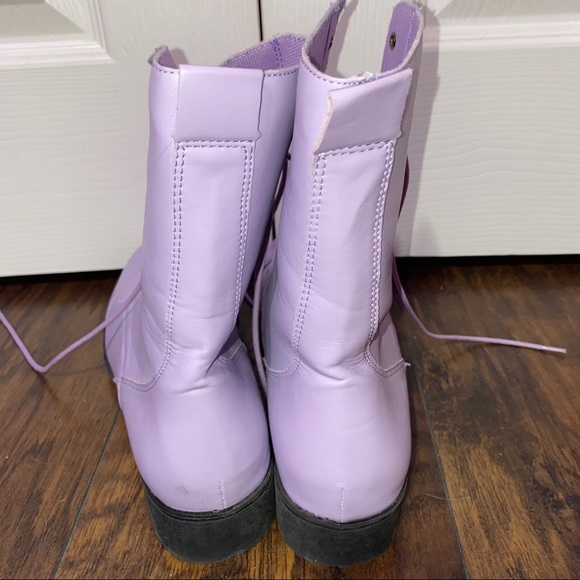 lilac combat boots
